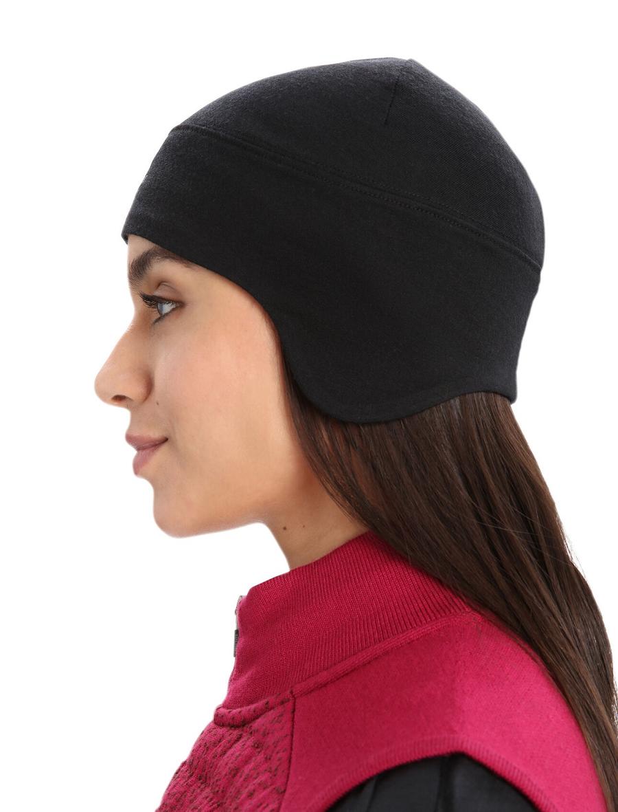 Icebreaker Unisex Merino Quantum Beanie Férfi Kalap Fekete | HU 1087XYUF